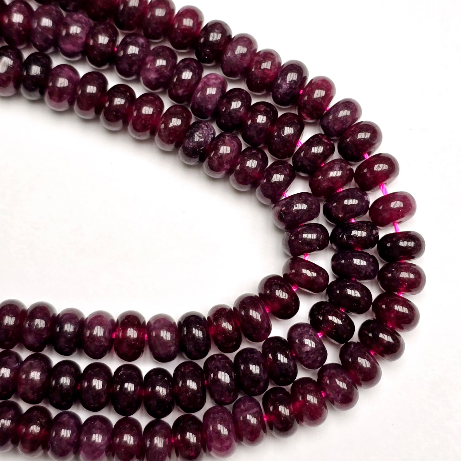 8mm Smooth Rondelle: Garnet
