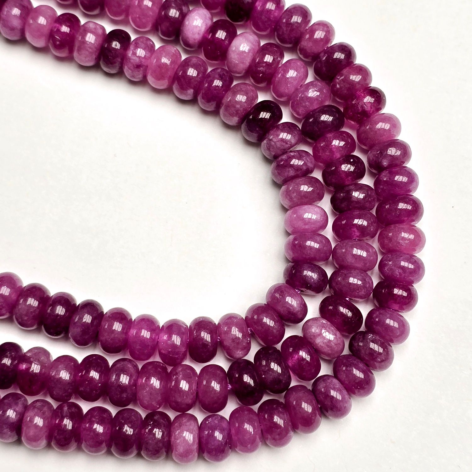 8mm Smooth Rondelle: Purple Tourmaline 