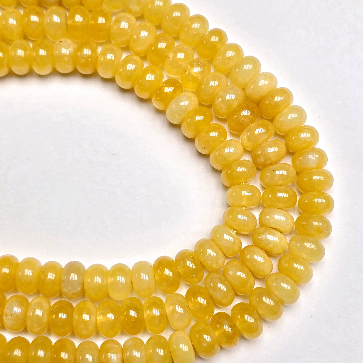 8mm Smooth Rondelle: Yellow Jasper