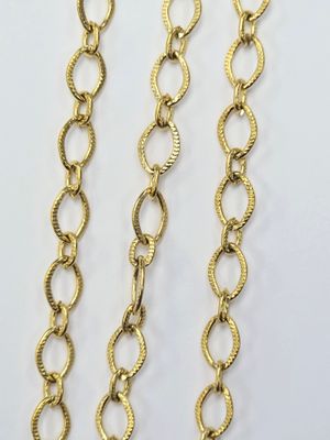 Waterproof Gold Chain: Textured Cable Chain