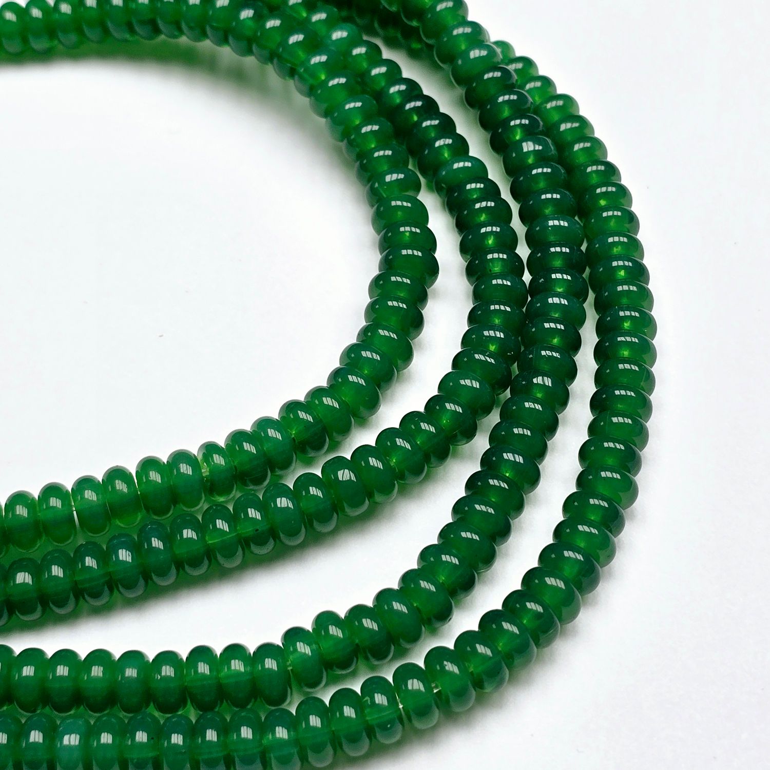 6x3mm Rondelle Spacer Beads: Green
