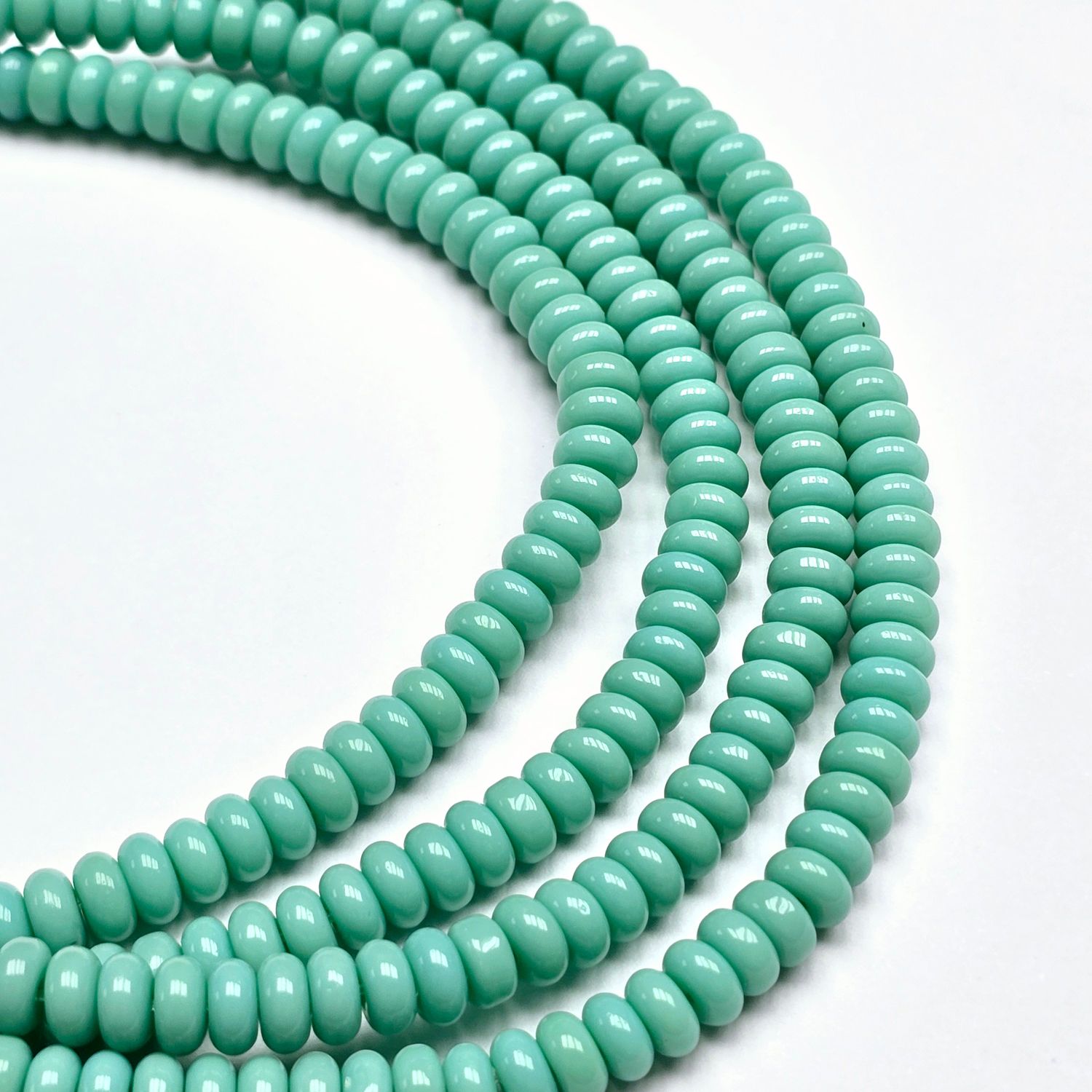 6x3mm Rondelle Spacer Beads: Teal