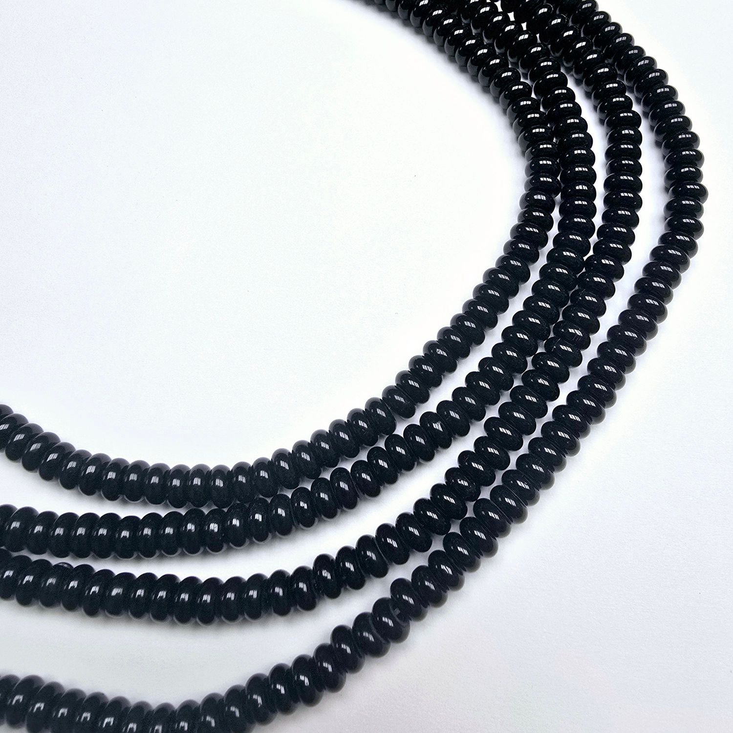 6x3mm Rondelle Spacer Beads: Black
