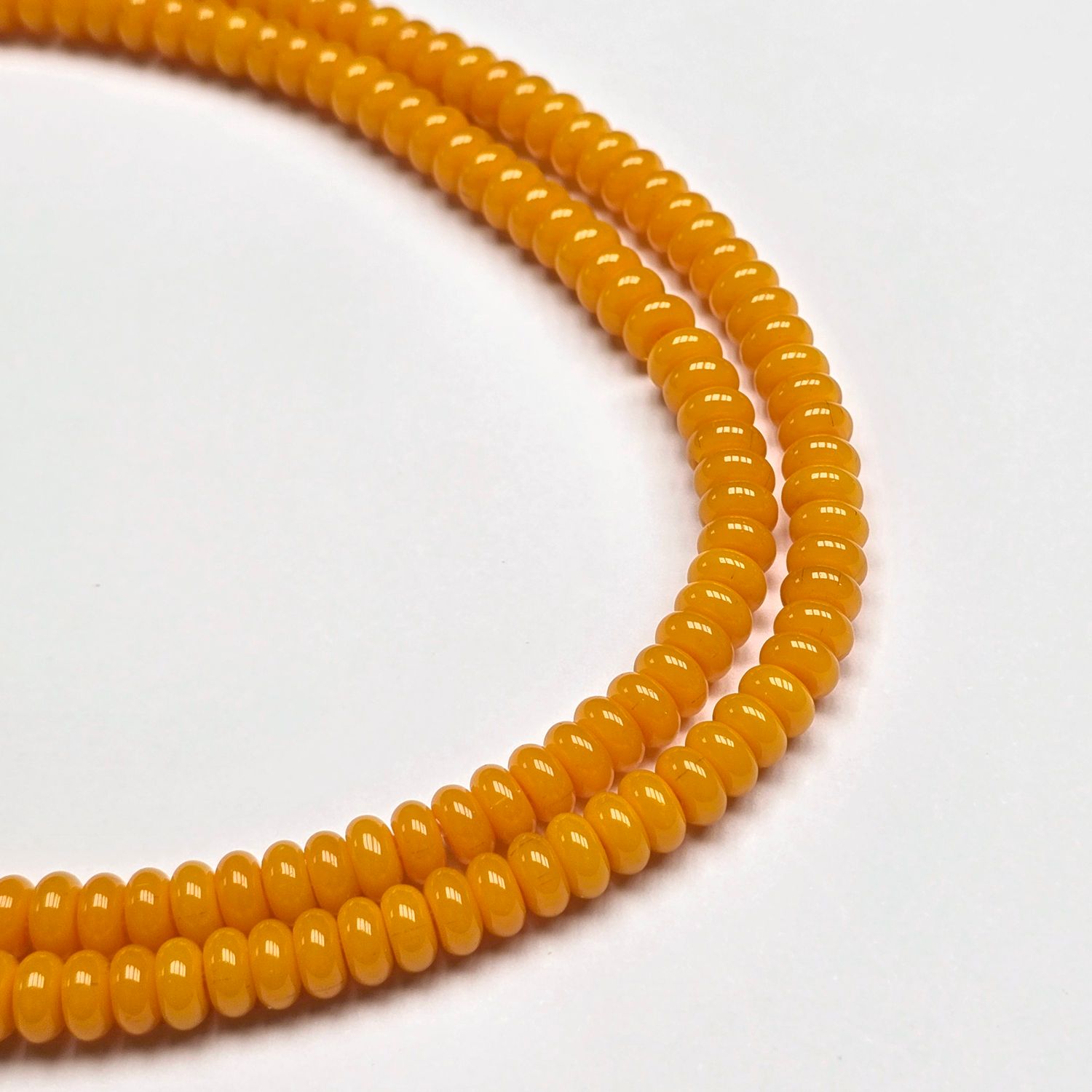 6x3mm Rondelle Spacer Beads: White