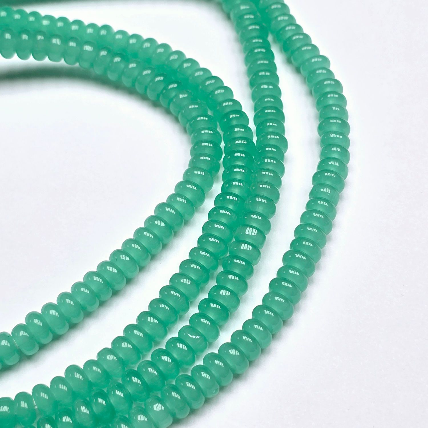 6x3mm Rondelle Spacer Beads: Milky Teal