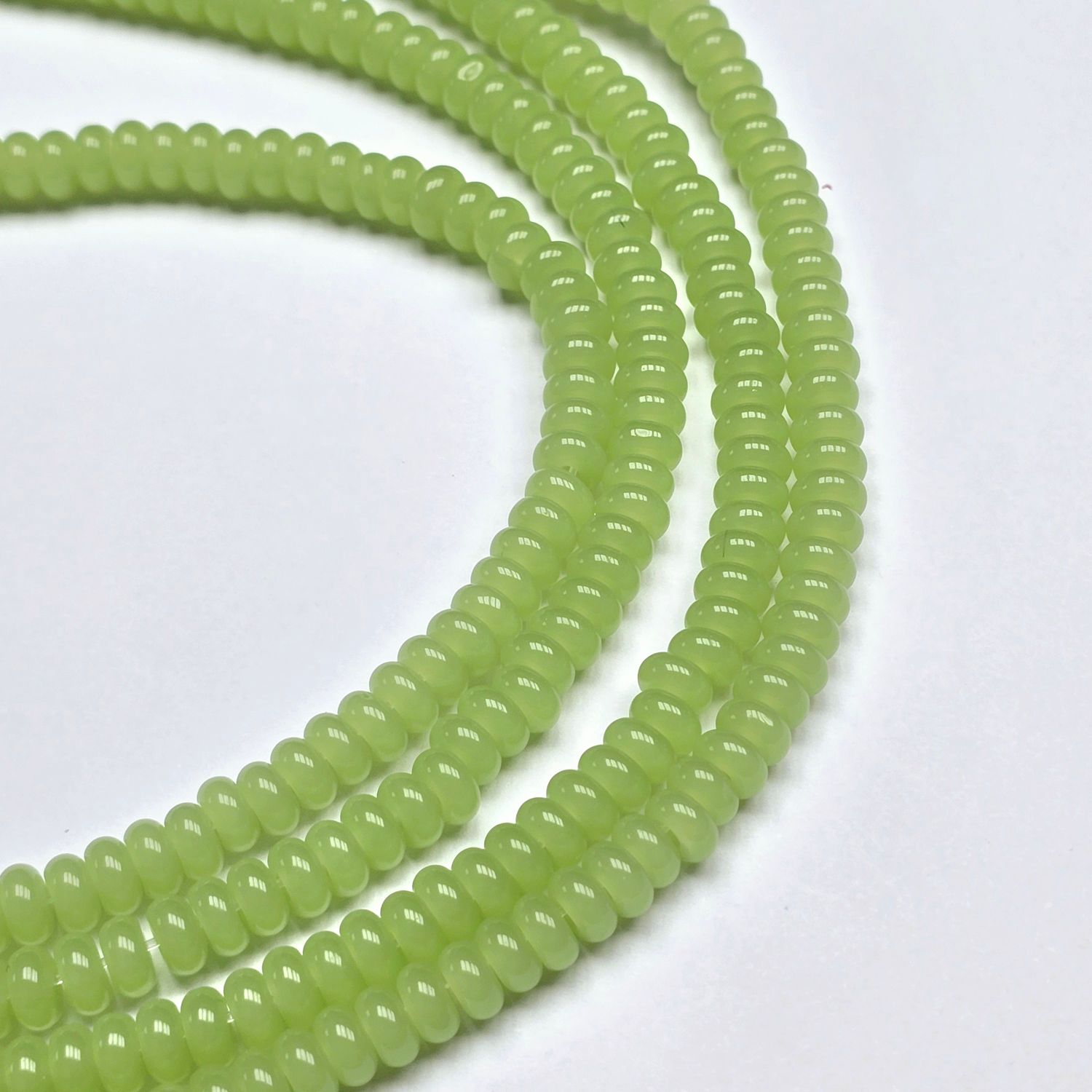 6x3mm Rondelle Spacer Beads: Lime Green