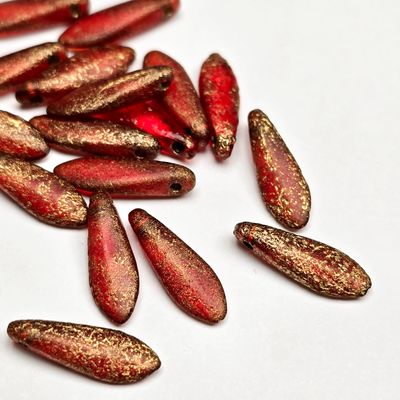 Daggers 5x16mm: Etched Red/Gold