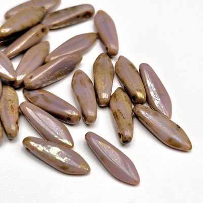 Daggers 5x16mm: Opaque Light Dusty Purple/Brass