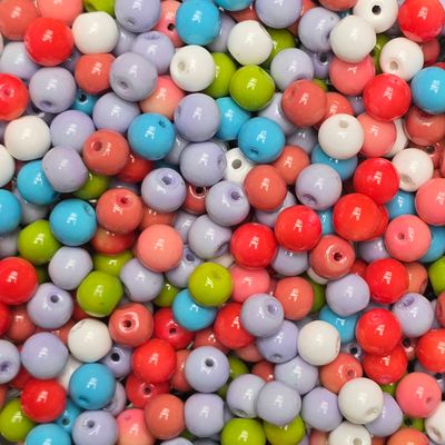 Bead Mix: 6mm Round Bubblegum Ball Bead Mix