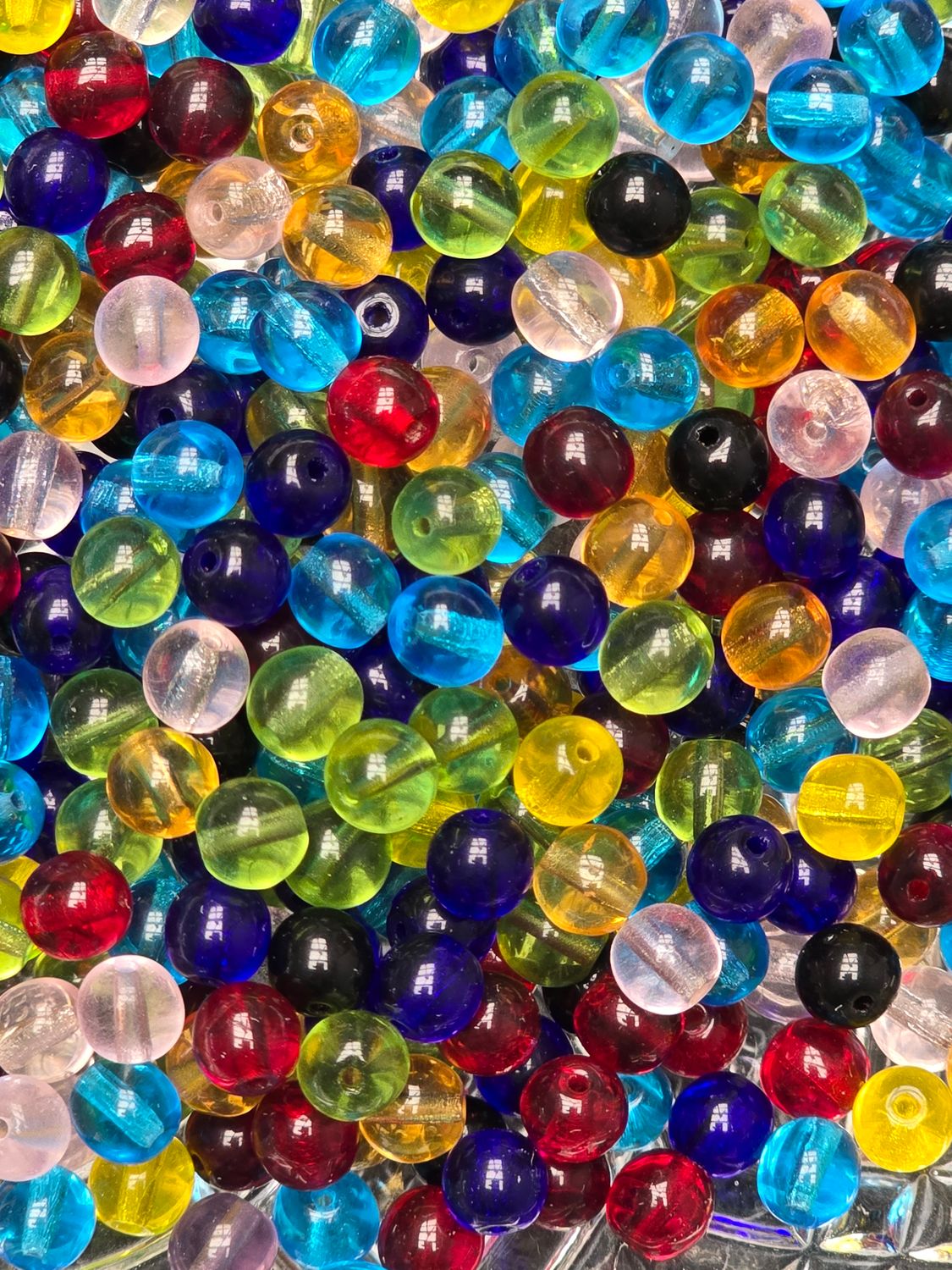 Bead Mix: 6mm Round Stained Glass Bead Mix