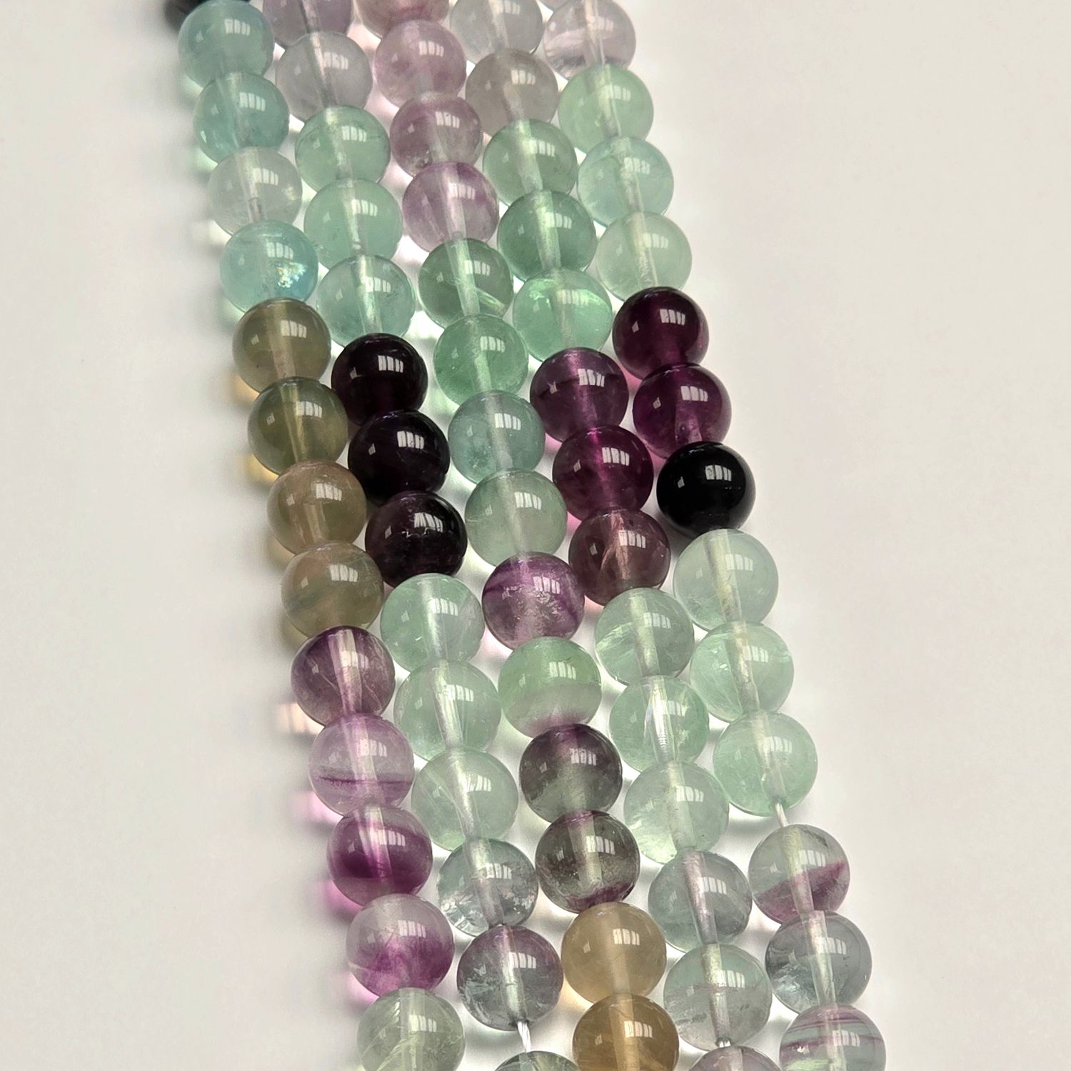 10mm Fluorite Banded Gemstone Beads