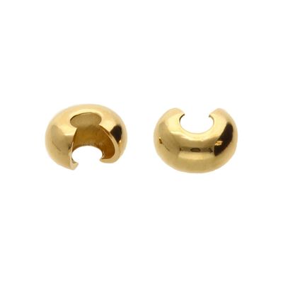 Crimp Covers: 5mm Gold Plated 