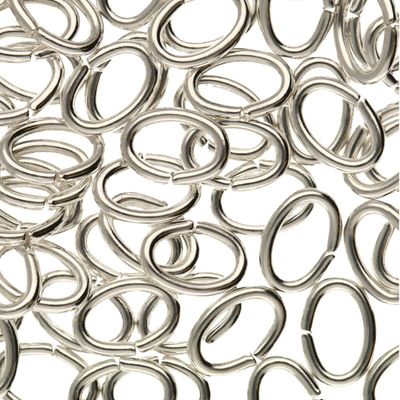 Oval Jump Rings: 5x7mm Silver Plated *BULK BAG* 144 Pieces