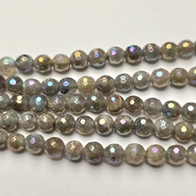 6mm Faceted Gemstone Beads: Labradorite Shine