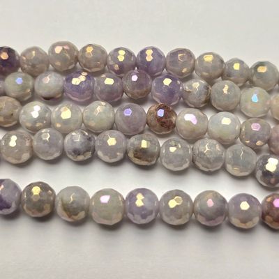 6mm Faceted Gemstone Beads: Lavender Jade Shine