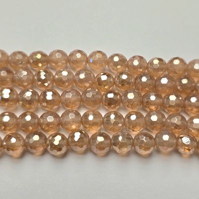 6mm Faceted Gemstone Beads: Rock Crystal Topaz Shine