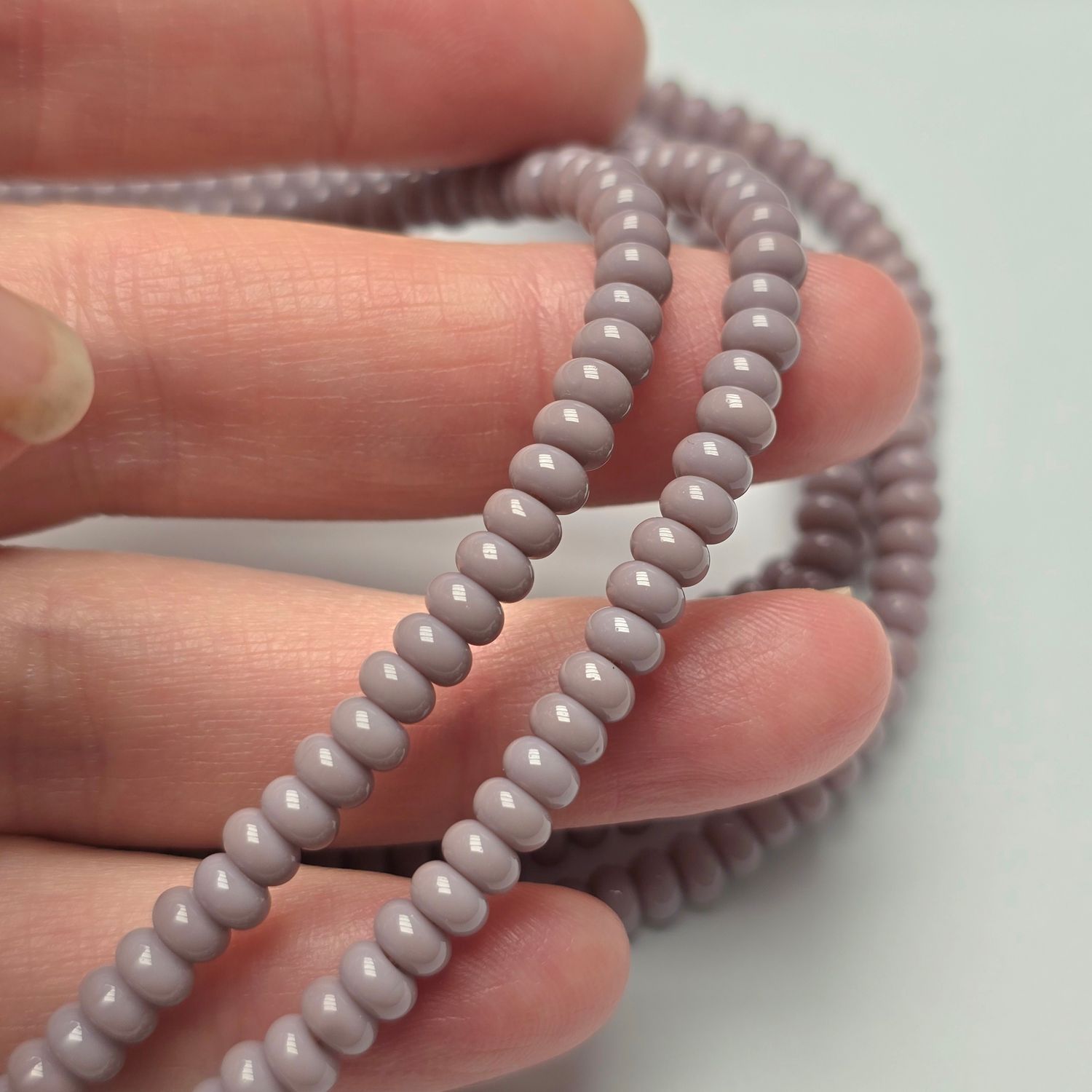 4x3mm Rondelle Spacer Beads: Lavender 