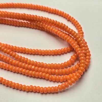 4x3mm Rondelle Spacer Beads: Light Orange Jade