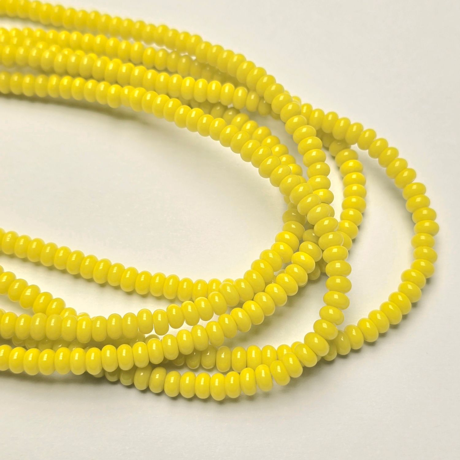 4x3mm Rondelle Spacer Beads: Yellow Banana 
