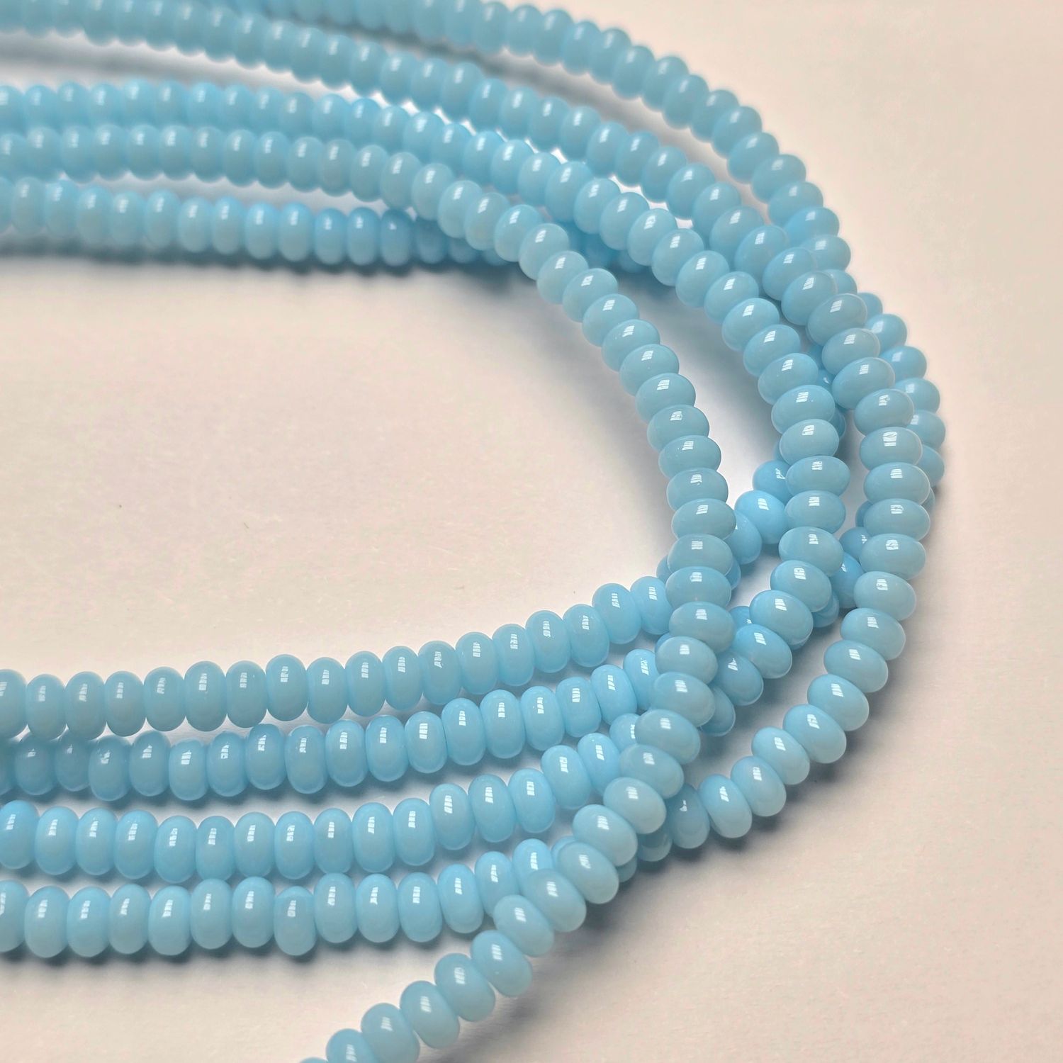 4x3mm Rondelle Spacer Beads: Sky Blue