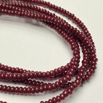 4x3mm Rondelle Spacer Beads: Dark Ruby Jade