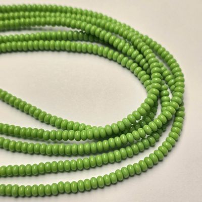 4x3mm Rondelle Spacer Beads: Green Jade
