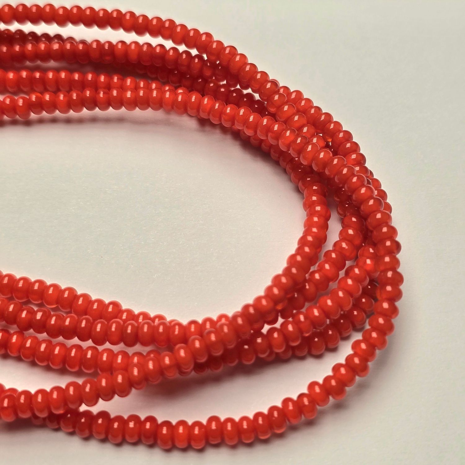 4x3mm Rondelle Spacer Beads: Orange Jade