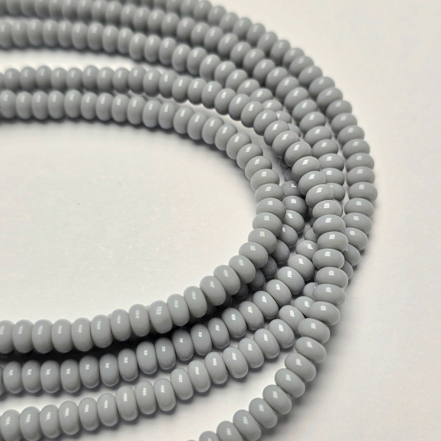 4x3mm Rondelle Spacer Beads: Grey 
