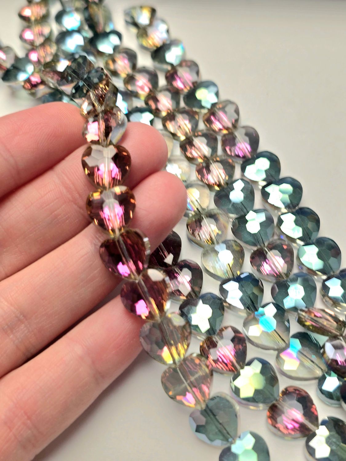 10mm Crystal Heart - Pink Violet Dream