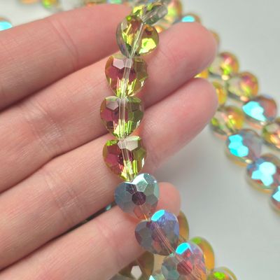 10mm Crystal Heart - Crystal Green Blossom