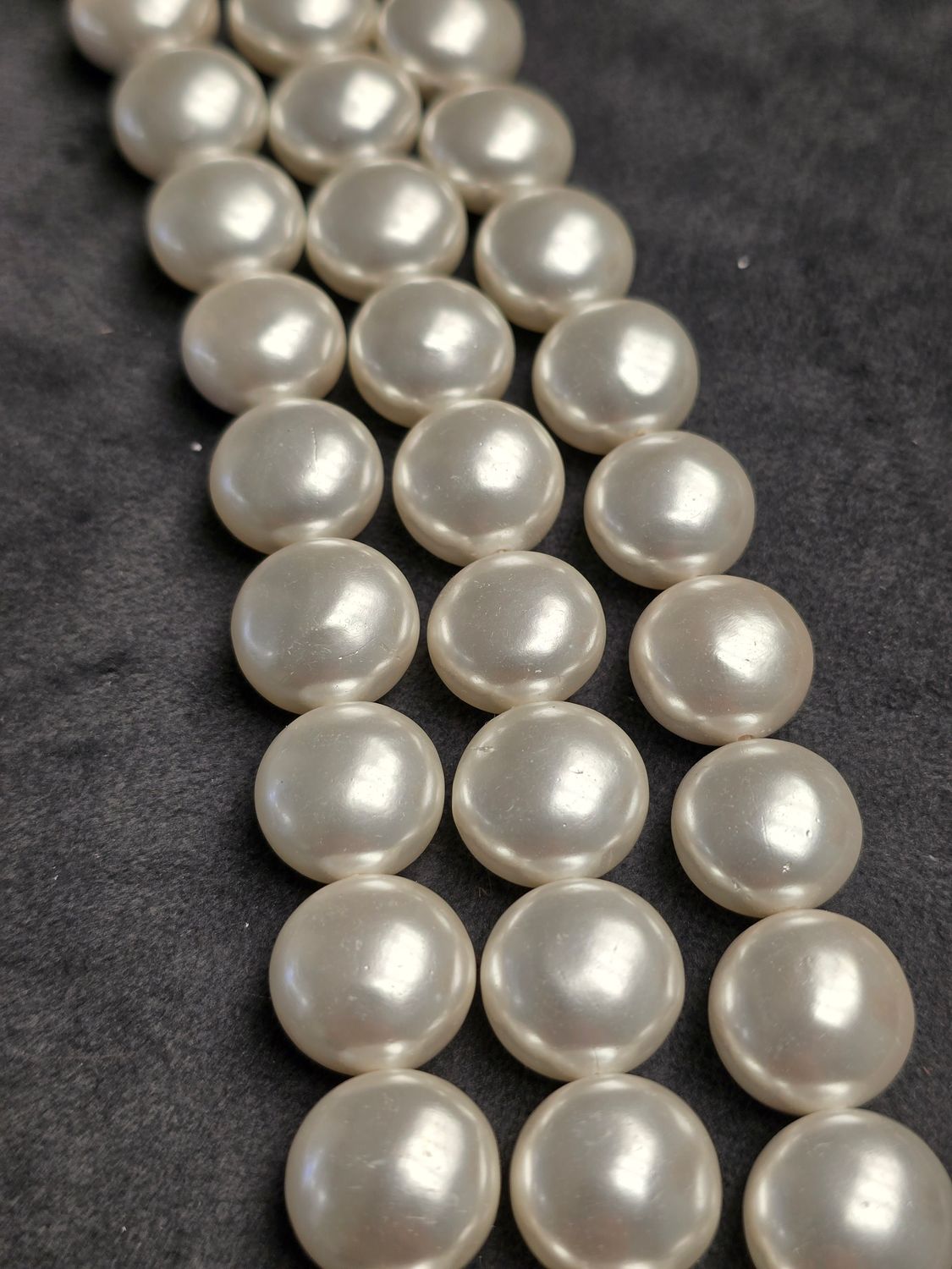 14mm Coin White Shell Pearls