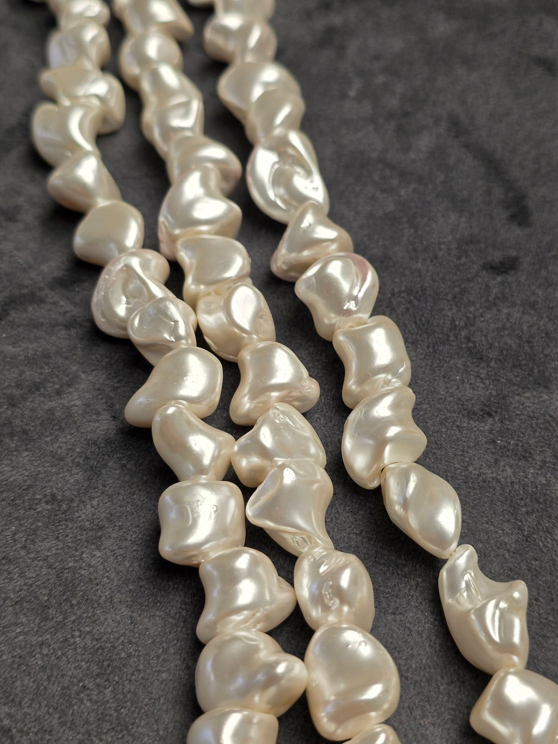 10-6mm Large Nugget White Shell Pearls