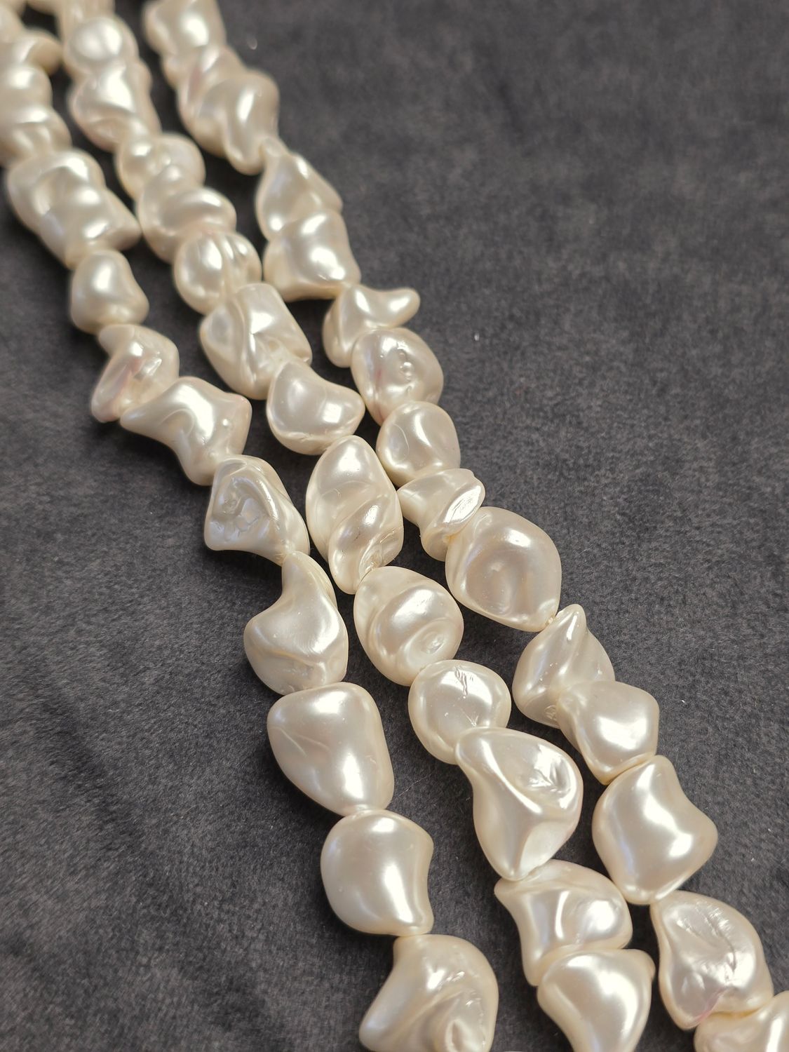 10-14mm Medium Nugget White Shell Pearls