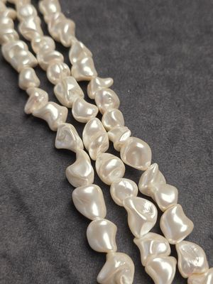 10-14mm Medium Nugget White Shell Pearls