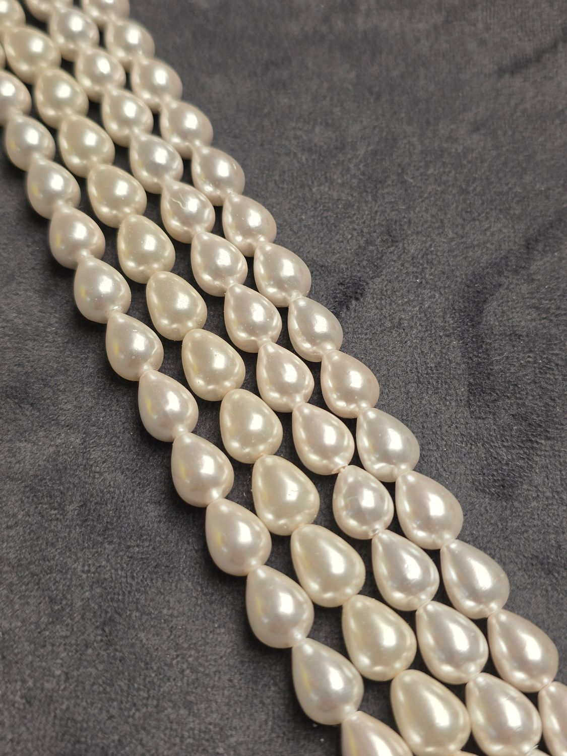 10x6mm Drop White Shell Pearls *top to bottom drilled*