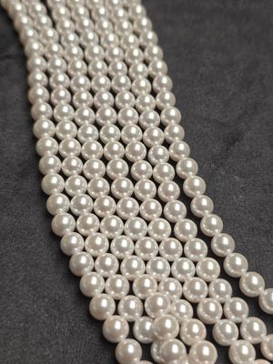 6mm Round White Shell Pearls