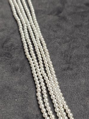 3mm Round White Shell Pearls