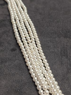 4mm Round White Shell Pearls