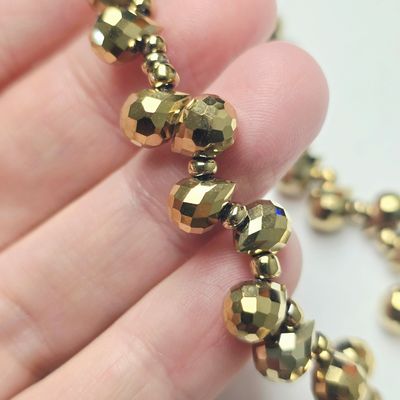 8x6mm Faceted Teardrop Crystals: Gold