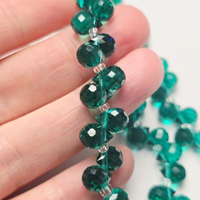 8x6mm Faceted Teardrop Crystals: Green Zircon