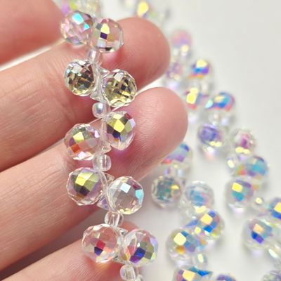 8x6mm Faceted Teardrop Crystals: Crystal AB Super