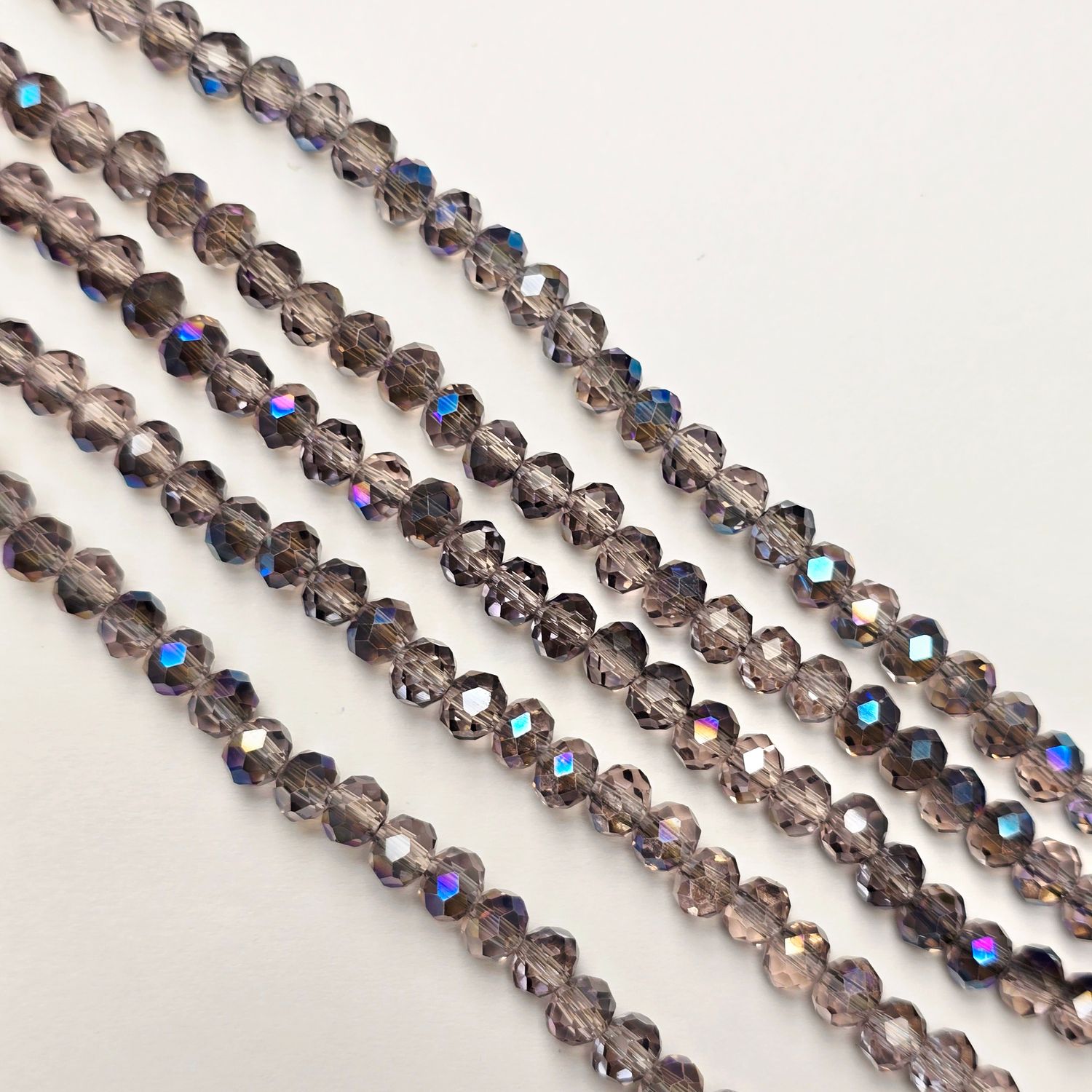 6mm Rondelle: Light Amethyst Crystal AB Strand