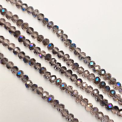 6mm Rondelle: Light Amethyst Crystal AB Strand