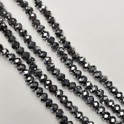 6mm Rondelle: Silver Crystal Strand