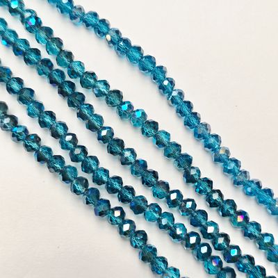 6mm Rondelle: Medium Aquamarine AB Crystal Strand