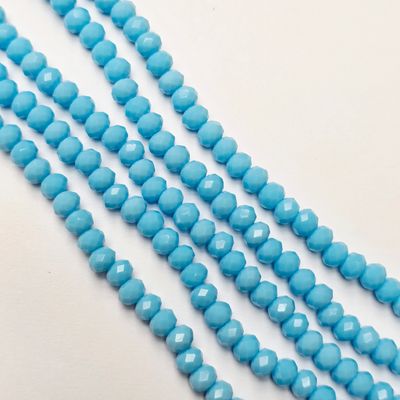 6mm Rondelle: Opaque Light Blue Crystal Strand