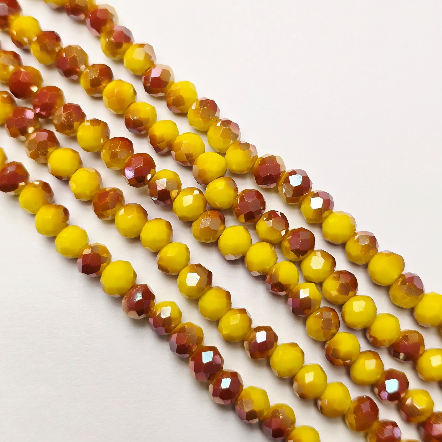 6mm Rondelle: Yellow Orange Crystal Luster Strand 6mm Rondelle: Yellow Orange Crystal Luster Strand