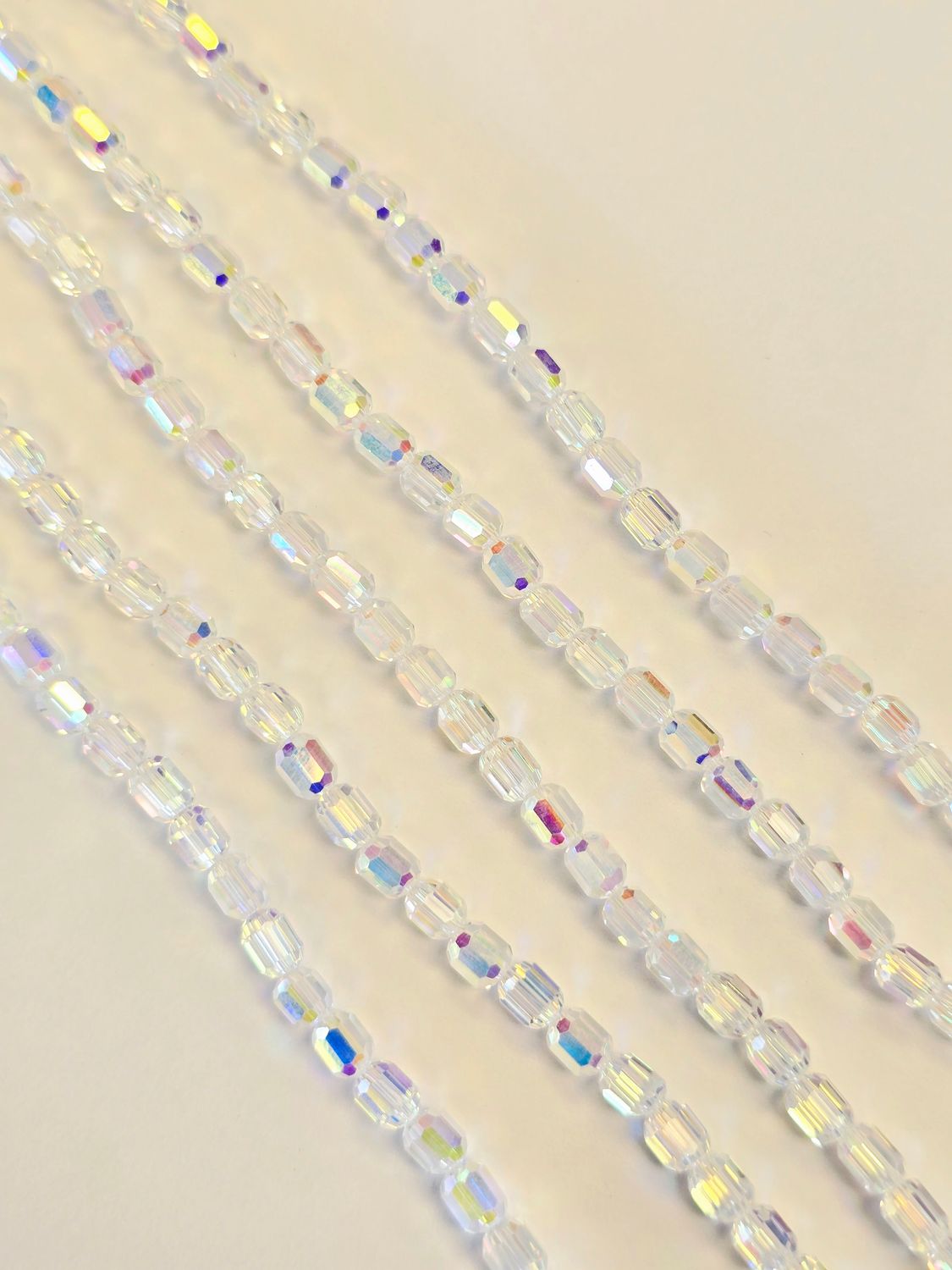 Cylinder 5x4mm Super AB Crystal Beads