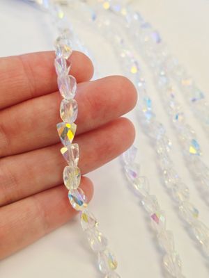 Triangle 7x6mm Super AB Crystal Beads