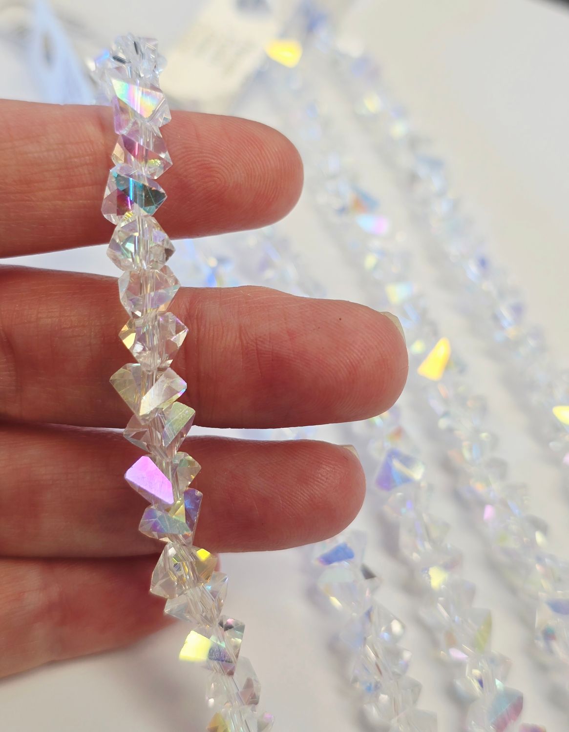 Triangle 8mm Super AB Crystal Beads